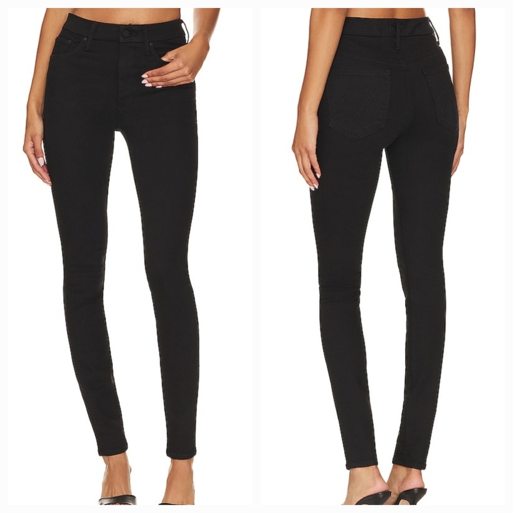 MOTHER - High Waisted Looker Jeans, Not Guilty, Black Wash, Sold on Revolve